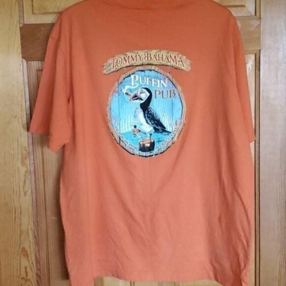 Tommy Bahama Graphic Logo Puffin Pub Toucan Short Sleeve Sz. L T-shirt - Picture 5 of 10